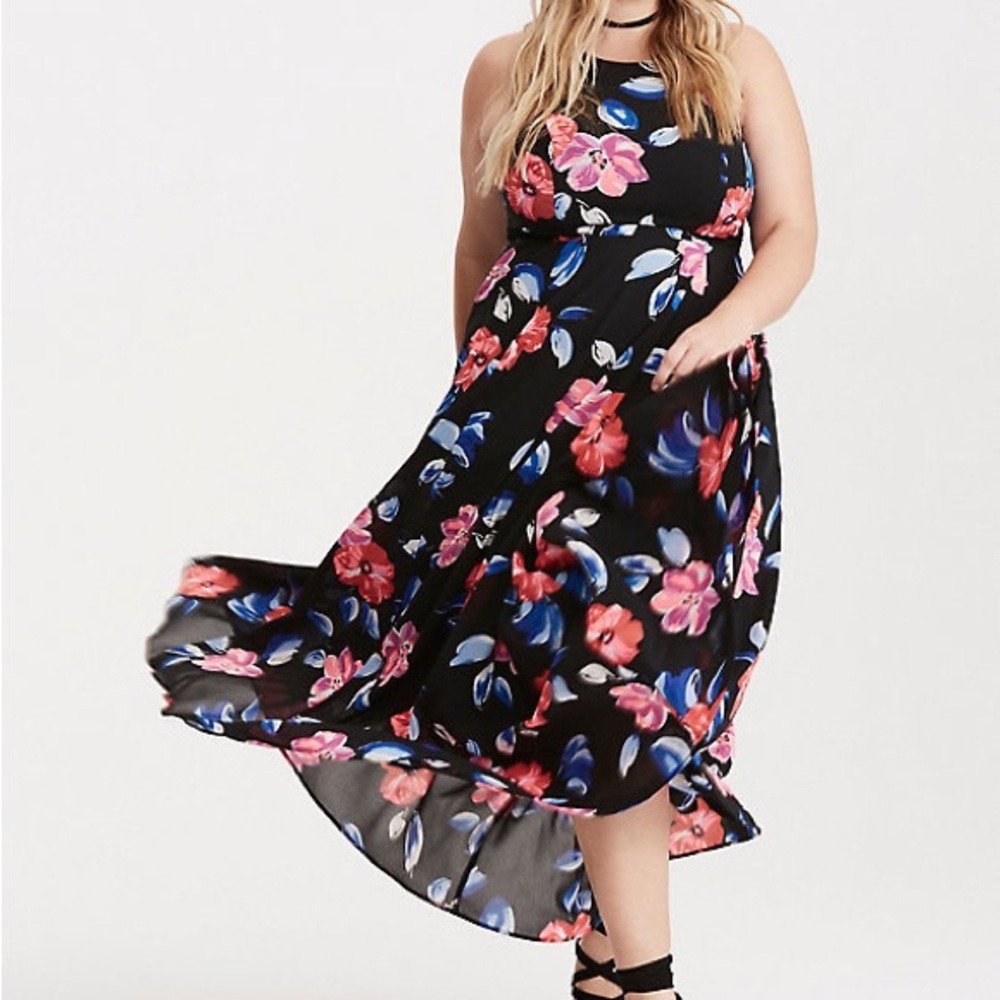 Torrid floral Georgette sleeveless maxi dress - Picture 2 of 10